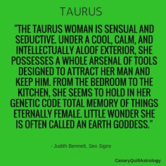 a green background with the words taurus and an image of a woman's face