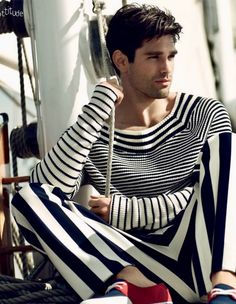 Justin Gaston, Abercrombie Style, Male Profile, Masculine Men, Lakme Fashion Week, Summer Stripes, Nautical Fashion, Fashion Attire, Knitwear Men