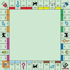 a monopoly board game with the numbers and symbols in each section, including one letter