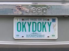 a license plate with the word'oky dokyy'written on it