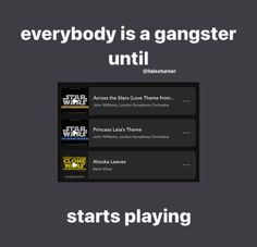 the star wars website is shown with text that reads everybody is a gangster until starts playing