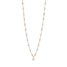 Gigi Clozeau - Gigi Supreme Classic 1 Diamond Necklace, Opal, Rose Gold, 16.5 Opal Resin, Diamond Drop Necklace, Birthstones By Month, Necklace Opal, Opal Color, Diamond Drops, Drop Necklace, Prong Setting, Or Rose