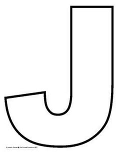 the letter j coloring page is shown in black and white, with an outline of the letter