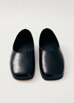 Edie Black Leather Ballet Flats | ALOHAS