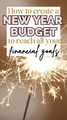 a dandelion with the words how to create a new year budget to reach all your financial goals