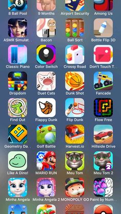 an iphone screen with many different icons on it