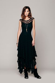 French Courtship Slip | Sheer lace slip dress with high neckline at front and low Moda Hippie, Boho Chique, Sheer Lace Dress, Boho Mode, 파티 드레스, Lace Dress Long, Lace Maxi, Dress Maxi