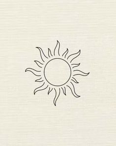 a black and white drawing of a sun