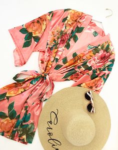 Floral Robes for Bridesmaids | Floral Bridesmaid Robes | Floral Print Robes | Bridesmaid Gift Ideas Personalized Bride Robe, Bridesmaids Floral, Bridal Shower Veil, Gold Bridal Party, Party Veil, Bridesmaid Robes Floral, Delivery Gown, Hospital Stay, Gift For Bridesmaids