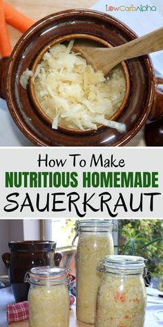 How to make sauerkraut. Easy homemade nutritious vegan recipe #lowcarb #keto #vegan #lowcarbalpha Make Sauerkraut, Keto Veggies, Fermented Sauerkraut, Sauerkraut Recipe, Preserving Recipes, Gaps Recipes, Canning Recipe, Sauerkraut Recipes