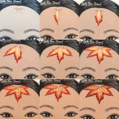 Thanksgiving Face Painting, Fall Leaves Makeup, Fall Face Painting Ideas, Festival Face Paint, Painting Business, Paint Makeup, Awesome Makeup, Weird Vintage