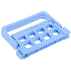 a blue plastic ice tray with holes in it