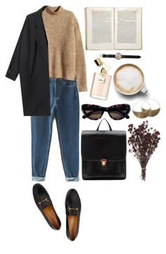 autumn coffee dates by rsussher on Polyvore featuring polyvore fashion style H&M Gucci Hstyle Lila Rice Shinola Jayson Home Tom Ford clothing Tom Ford Clothing, Looks Jeans, Coffee Dates, Autumn Coffee, Looks Chic, 가을 패션