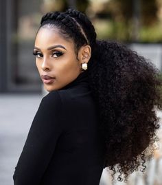 Big Curly Ponytail, Kefilwe Mabote, Big Natural Hair, Black Wedding Hairstyles, Beautiful Black Hair, Black Ponytail Hairstyles, Curly Ponytail