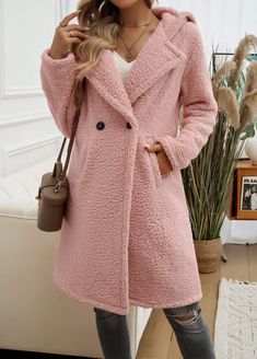 Elevate your autumn and winter wardrobe with our Teddy Longline Pocketed Coat in a blush pink hue! Stay warm and stylish with this cozy and versatile coat featuring a unique longline silhouette and practical pockets. Perfect for adding a touch of sophistication to any outfit, this coat is a must-have for the season! Size Guide: Model is 5’8” tall, and has a 33.5” bust, 26.4” waist, & 35.6” hips. She is wearing a S / US 4 / AU 8. This long coat is true to size. Material: Self & Lining 100% Polyester. Feature: Notched lapel collar. Side pockets. Front button closure. Full-length. Fully lined. Longline oversized relax fit. Care Instructions: Machine wash / Cold hand wash Cheap Pink Relaxed Fit Outerwear, Womans Long Coats Pink, Cheap Pink Knitted Outerwear, Pink Oversized Coat, Affordable Pink Oversized Outerwear, Pink Winter Coat Long, Oversized Pink Coat, Cheap Cozy Pink Outerwear, Dirndl Outfit