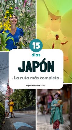 the cover of 15 dias japona magazine with images of people and flowers