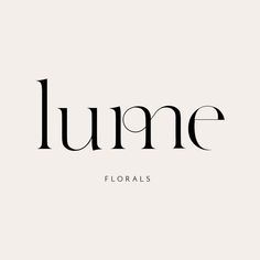 the word lume is written in black and white, with an elegant font pattern