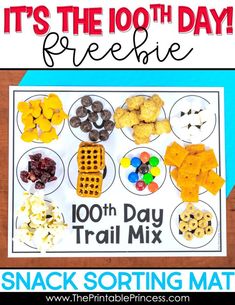 a snack box with the words it's the 100th day freebie