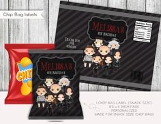 two bags with the name mellisas on them and an image of some other items