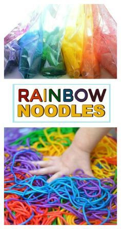 rainbow noodles are the perfect way to play with your child's hands