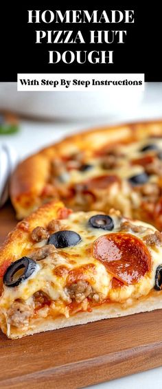 Image for Homemade Pizza Hut Dough Pizza Dough Recipe Pizza Hut, Best Dough For Outdoor Pizza Oven, Pizza Hut Pan Pizza Recipe, Pizza Hut Dough Recipe, Pizza Hut Dough, Pizza Hut Pizza, Pizza Dishes, Family Pizza Night