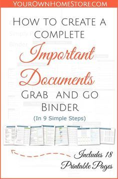 how to create a complete important documents grab and go binder in 9 simple steps