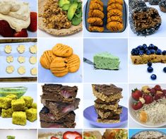 a collage of different desserts and pastries