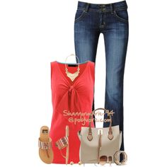 "Casual Red Friday" by shannonmarie-94 on Polyvore Red Friday, Spring Into Summer, Fashion For Women Over 40, Evening Outfits, Closet Fashion, Outfits Dresses, Fashion Over 40, Spring Summer Outfits, Spring Summer Fashion