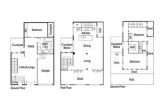 three different floor plans for a home