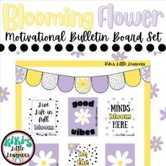 a flower themed bulletin board set