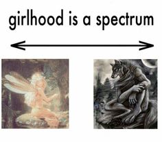 an image of two pictures with the words, girlhood is a spectrum