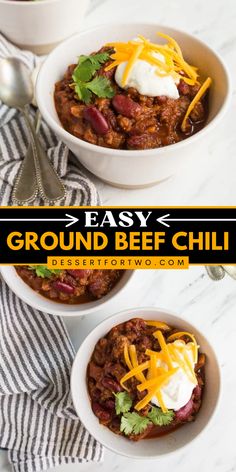 Looking for an easy soup recipe for dinner? This Easy Ground Beef Chili is made with seven ingredients and is everyone's favorite chili recipe! Add this homemade soup to your Fall comfort food dinner ideas! Dutch Oven Easy Recipes, Chili In Dutch Oven, Easy Ground Beef Chili, Comfort Food Dinner Ideas, Chile Beans, Ground Beef Chili Recipe, Ground Beef Chili, Batch Recipes