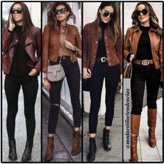 Blingsoul Brown Leather Jacket Women - Cafe Racer Black https://www.youtube.com/watch?v=7YyCLaH-QjQ Dark Brown Jacket Outfit, Brown Jacket Outfit Woman, Brown Black Outfit, Brown Leather Jacket Women, Brown Jacket Outfit, Jackets For Winter, Womens Leather Jacket Outfit