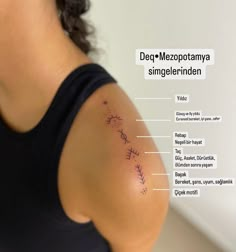 a woman's arm with the names of her zodiac signs and their corresponding symbols