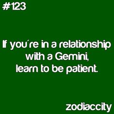 a green poster with the words if you're in a relationship with a germin learn to be patient