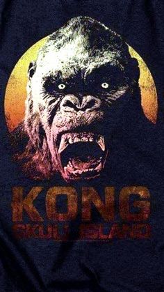 a black shirt with an image of a gorilla on it's chest and the words kong