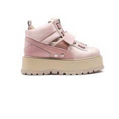 Puma Pink 'Fenty X By Rihanna' Sneaker Boots In Silver/Pink Originally Sold For $442. These Boots Look Like New - Clean, No Marks And Never Worn. Pink Rubber Sole Boots For Spring, Pink Low-top Leather Boots, Pink Leather Low-top Boots, Pink Leather Platform Sneakers, Fenty Puma Boots, Rihanna Sneakers, Pink Low-top Boots With Rubber Sole, Pink Puma Sneakers For Streetwear, Pink Puma Athleisure Sneakers