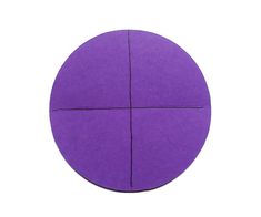 a round purple object with four intersecting sections in the center, on a white background