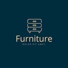 the furniture logo is shown on a dark background