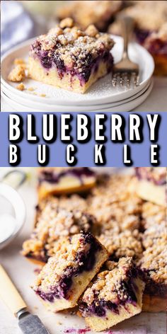 blueberry buckle bars with crumbs on top