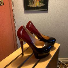 Round Toe Sky High Stilettoes 6" Party Dress Platform, Almost Brand New Worn Twice Heels Platform Pumps, Platform Pumps Heels, High Heel Platform, Heels Platform, Dark Wallpaper Iphone, Sky High, Platform Pumps, Dark Wallpaper, High Heel Pumps