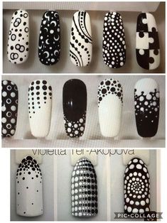 Doting Nail Art Designs Simple, Doting Tool Nail Art Designs, Doting Art Nails, Practice Nail Designs, Nail Art With Dotting Tool, Dotting Tool Nail Art, Dotty Nails, Polka Dot Nail Art Designs, Printable Nail Art