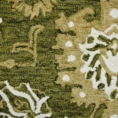 This lovely area rug in a classic floral pattern will be an exceptional addition to your home. It is hand-crafted with pride in India using 100% New Zealand wool, providing the highest level of comfort underfoot. Featuring a cotton backing to help prevent sliding and shifting, this rug is perfect for bedrooms, living rooms, and dining rooms alike. Olive Green Rug, Olive Green Bedrooms, Hooked Wool, Green Sofa, Framed Quotes, Vintage Type, Vacuum Suction, Bedroom Green, Wool Rugs