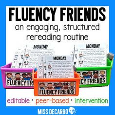 an advertisement for flueny friends with four different books in each box and the words flueny friends on them