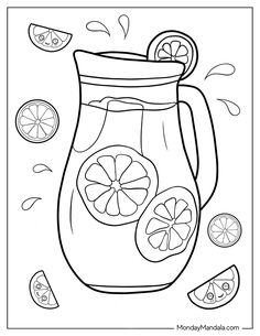 a pitcher filled with lemonade and sliced oranges