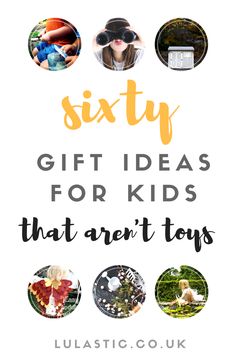 BEST LIST EVER! Sixty Great gift Ideas for Kids- that aren't toys Non Toy Gifts, Gift Ideas For Kids, Cadeau Parents, Great Gift Ideas, Ideas Birthday, Christmas Gift Guide, Childrens Gifts, Craft Activities For Kids, Outdoor Kids