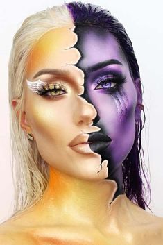 63 Halloween Makeup Ideas for Any Themed Party in 2024 Skeleton Face Makeup, Devil Makeup, Halloweenský Makeup, Creepy Halloween Makeup, Halloween Makeup Pretty, Cool Halloween Makeup, Halloween Eye Makeup, Face Art Makeup