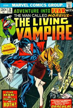 the cover to adventure into fear with the man called vampire, featuring an image of a woman