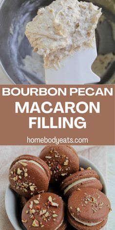 bourbon pecan macaron filling in a bowl