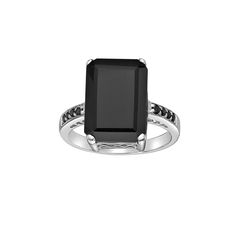 Accented with black spinel and showcasing a black onyx center stone, this Gemminded ring is a beautiful addition to your jewelry collection.Click on this JEWELRY & WATCHES GUIDE to learn about fit, styles, materials and more! Accented with black spinel and showcasing a black onyx center stone, this Gemminded ring is a beautiful addition to your jewelry collection.Click on this JEWELRY & WATCHES GUIDE to learn about fit, styles, materials and more! Width: 14 mm Metal: sterling silver Plating: rho